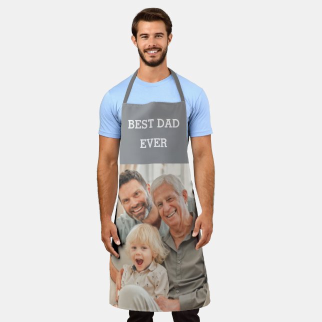 Best Dad Ever Custom Photo Create Your Own Apron (Worn)
