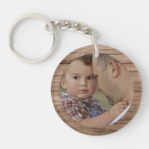 Best Dad Ever Custom Photo Create your own wood Keychain