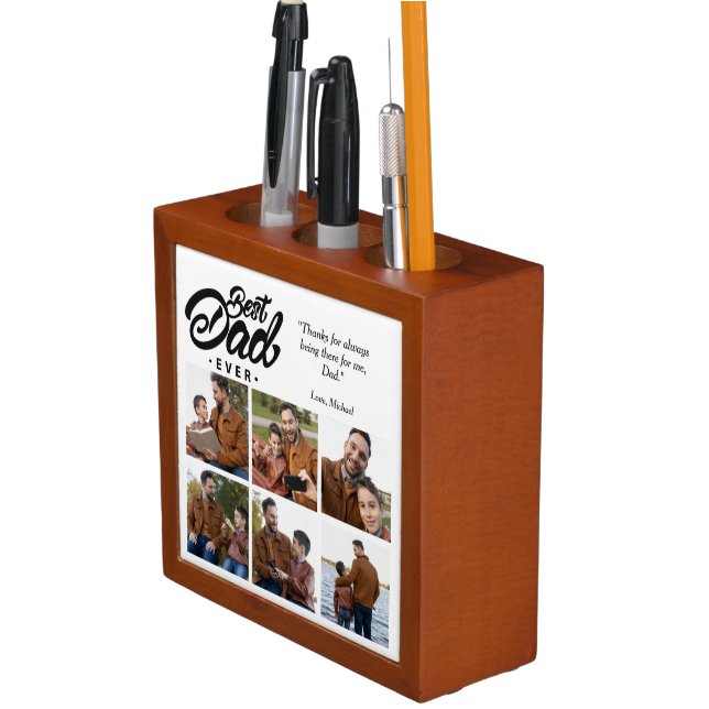 Best Dad Ever Custom Photo Desk Organizer (In Situ)
