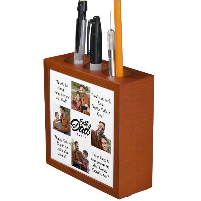 Best Dad Ever Custom Photo Desk Organizer (In Situ)