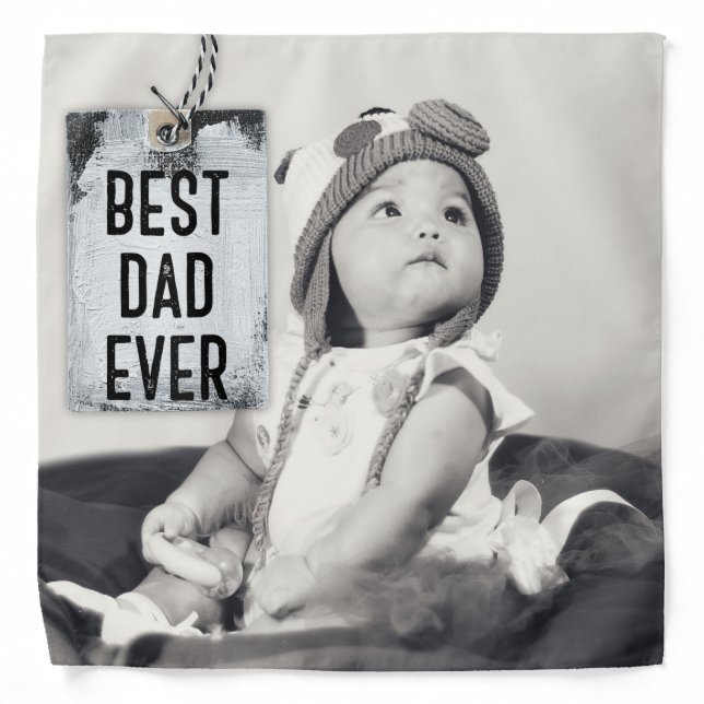 Best Dad Ever Custom Photo Father's Day Bandana (Front)