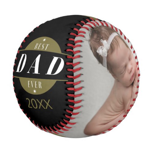 Best DAD Ever Custom Photo Fathers Day Baseball
