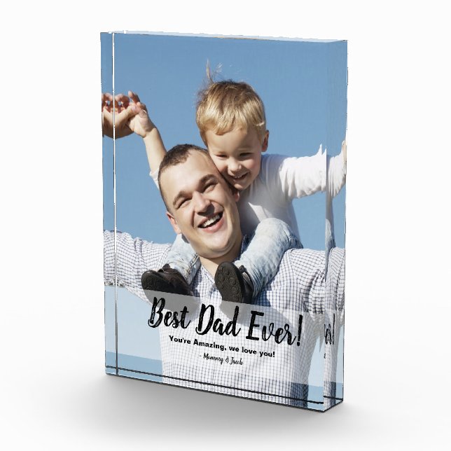 Best Dad Ever! Custom Photo Father's day Block (Right)