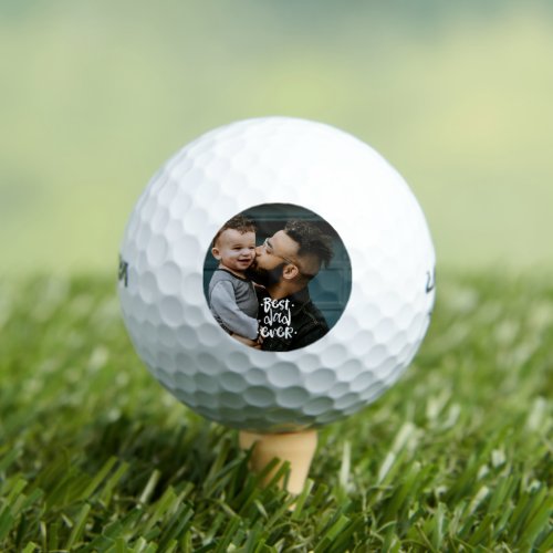 Best Dad Ever Custom Photo Fathers Day Gift  Golf Balls