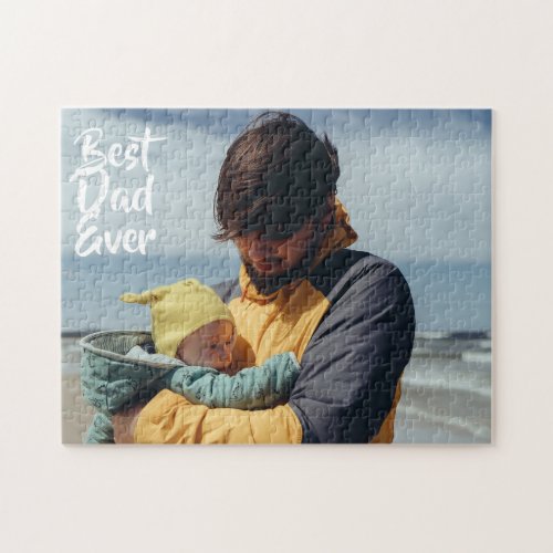 Best Dad Ever Custom Photo Fathers Day Gift Jigsaw Puzzle