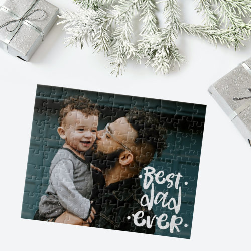 Best Dad ever Custom Photo Fathers Day Gift Jigsaw Puzzle