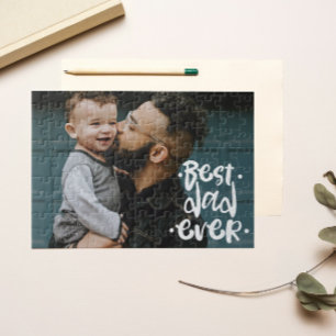 Best Dad ever Custom Photo Father's Day Gift Jigsaw Puzzle