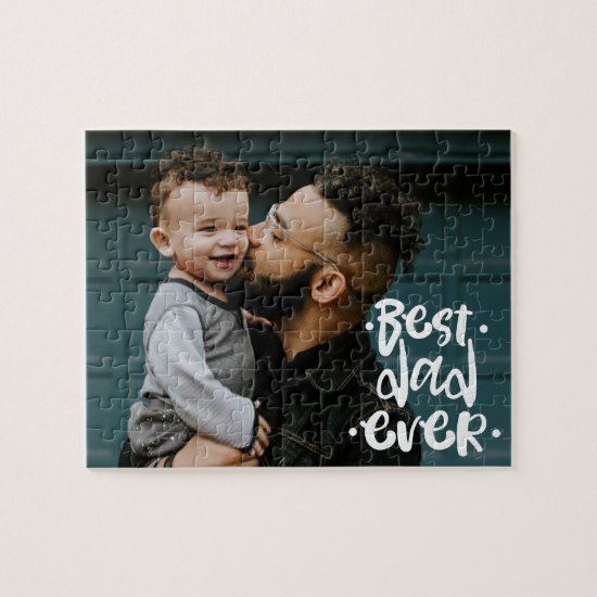 Best Dad ever Custom Photo Father's Day Gift Jigsaw Puzzle