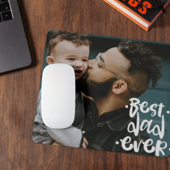 Best Dad Ever Custom Photo Father's Day Gift Mouse Pad by PrettyGreetings at Zazzle