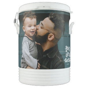 Best Dad Ever Custom Photo Father's Day Gift Name Beverage Cooler