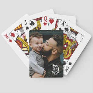 Best Dad Ever Custom Photo Father's Day Gift Name Poker Cards