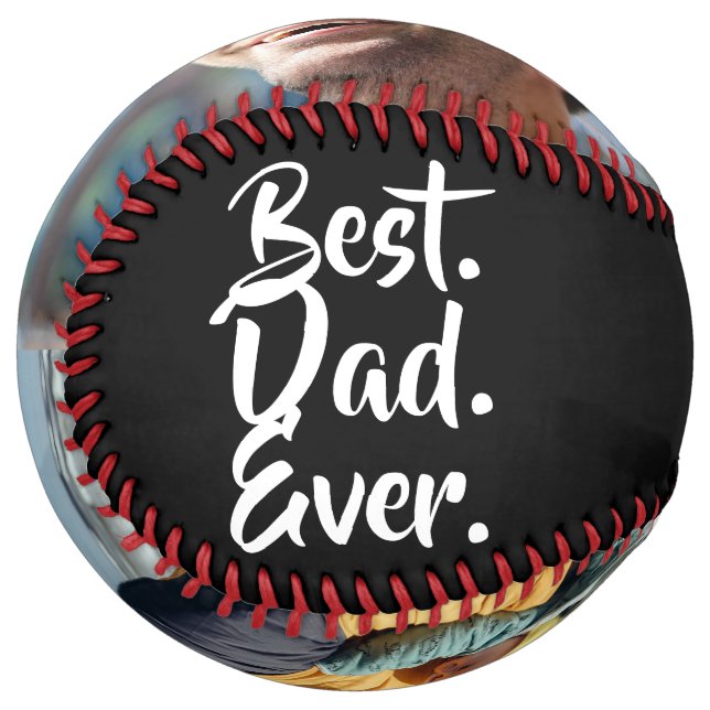 Best Dad Ever, Custom Photo, Fathers Day Gift Softball (Front Left)
