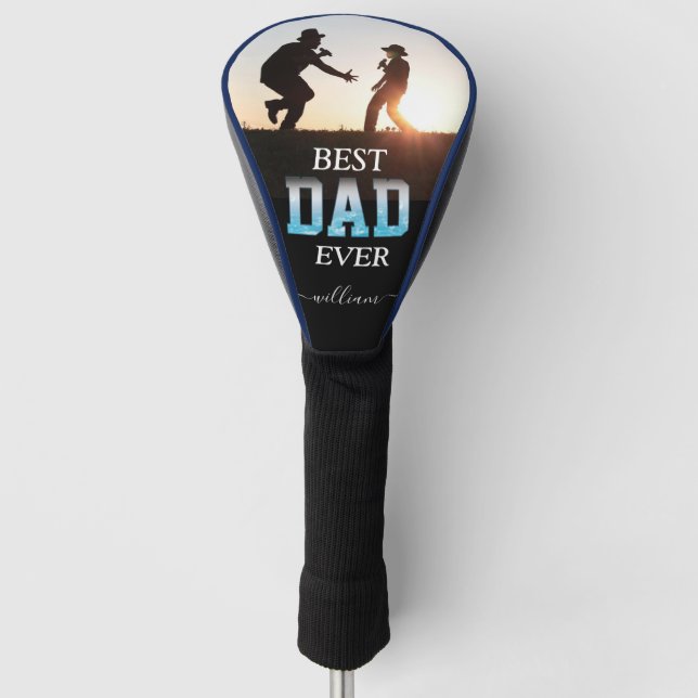 Best Dad Ever Custom Photo Father's Day  Golf Head Cover (Front)