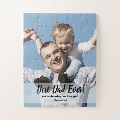Best Dad Ever Custom Photo Fathers day Jigsaw Puzzle
