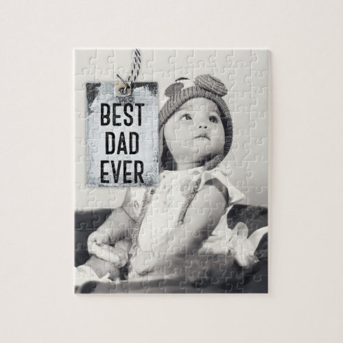 Best Dad Ever Custom Photo Fathers Day Jigsaw Puzzle