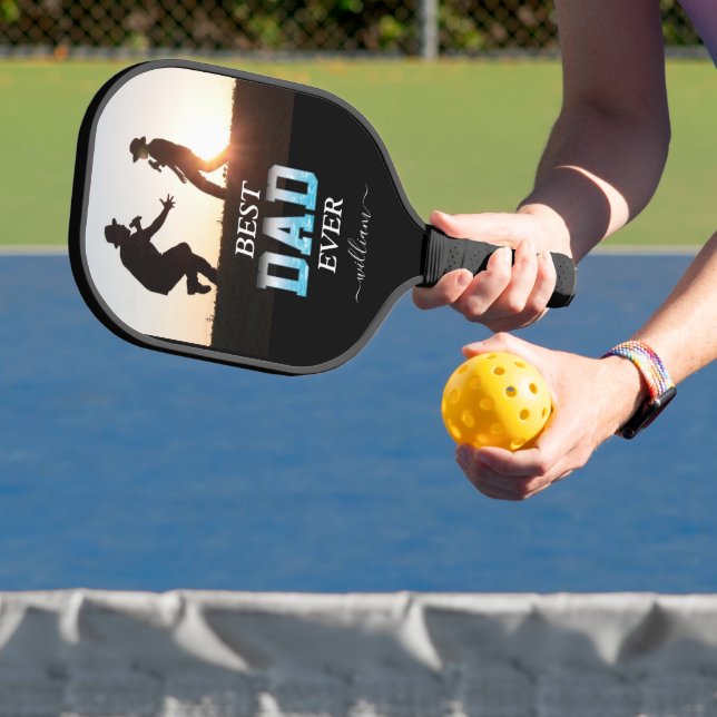 Best Dad Ever Custom Photo Father's Day  Pickleball Paddle (Insitu)