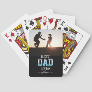 Best Dad Ever Custom Photo Father's Day Poker Cards