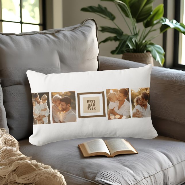 Best Dad Ever | Custom Photo for Father's day Lumbar Pillow (Creator Uploaded)