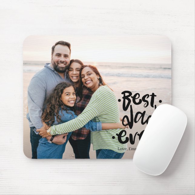 Best Dad Ever Custom Photo Gift From Family Mouse Pad (With Mouse)
