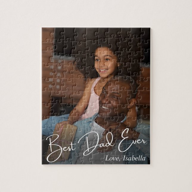 Best Dad Ever Custom Photo Jigsaw Puzzle (Vertical)