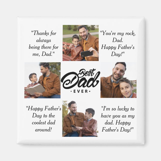 Best Dad Ever Custom Photo Magnet (Front)