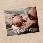 Best Dad Ever Custom Photo Modern White Script Jigsaw Puzzle<br><div class="desc">Create a fun keepsake for your dad by adding your own photo to a custom jigsaw puzzle with "best dad ever" written at the bottom in a modern white handwritten script font. A perfect gift for Father's Day. If you have trouble with your photo's placement or sizing, please click the...</div>