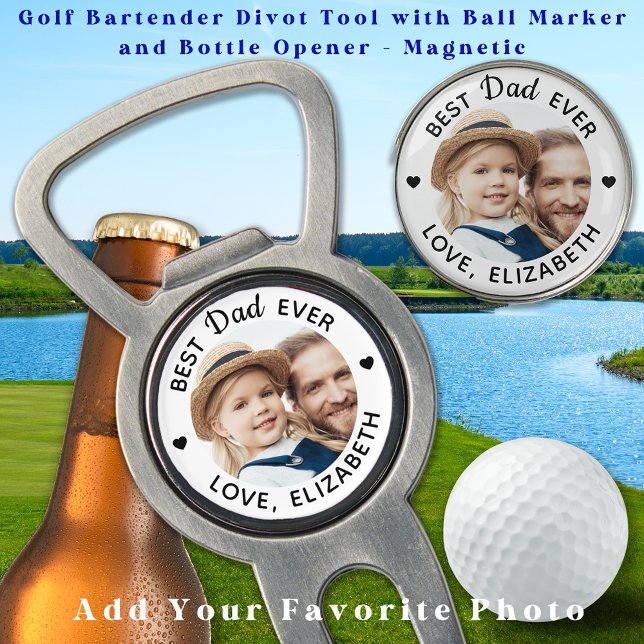 Best DAD Ever Custom Photo Personalized Golf  Divot Tool (Creator Uploaded)