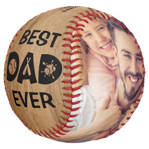 Best Dad Ever Custom Photo Personalized Name Softball