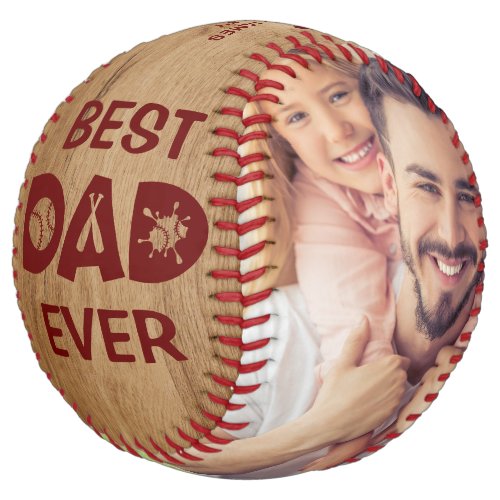 Best Dad Ever Custom Photo Personalized Name Softball