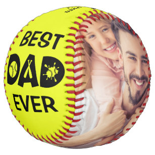 Best Dad Ever Custom Photo Personalized Name Softball