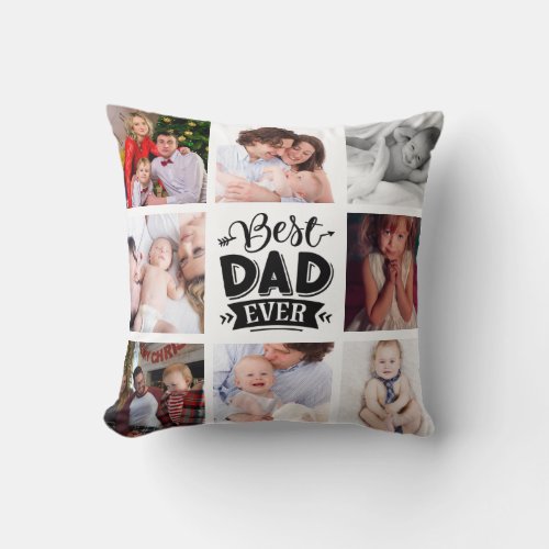 Best Dad Ever Custom Photo Personalized  Throw Pillow