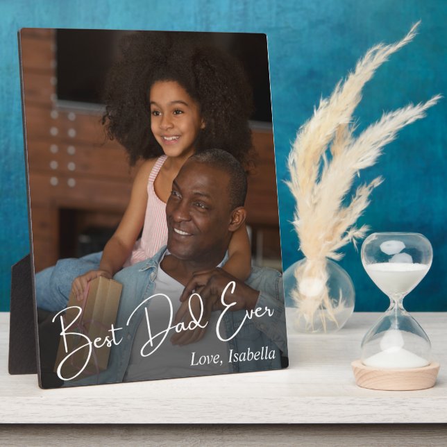 Best Dad Ever Custom Photo Plaque (Side)