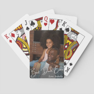 Best Dad Ever Custom Photo Poker Cards