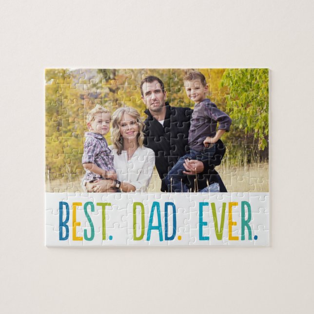 Best Dad Ever Custom Photo Puzzle (Horizontal)