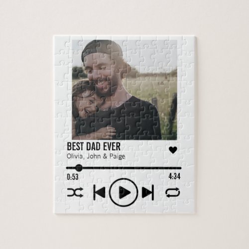 Best Dad Ever Custom Photo Song Playlist Jigsaw Puzzle