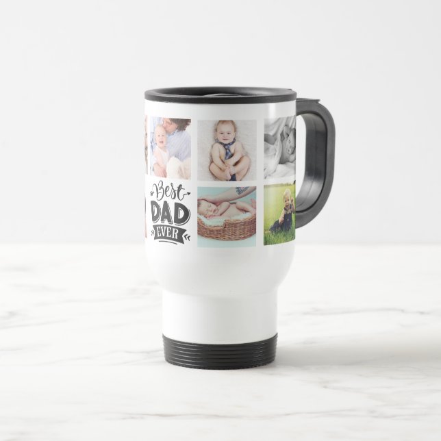 Best Dad Ever Custom Photo Travel Mug (Front Right)