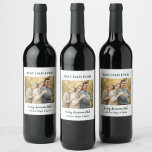 Best Dad Ever Custom Photo  Wine Label<br><div class="desc">Best Dad Ever customizable photo wine label. Perfect label to attach on the gifts for your Dad on Father's day,  Birthday and Happy Holiday Season. Feel free to customize it with your favorite family photo and with your own expression.</div>