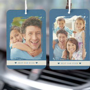 Best dad ever custom two sided photo car air freshener