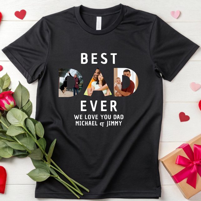 Best Dad Ever Customized Daddy Photo Father's Day T-Shirt (Creator Uploaded)