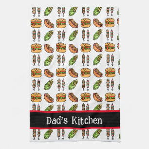 Best Dad Ever Cute Barbecue Foods Kitchen Towel