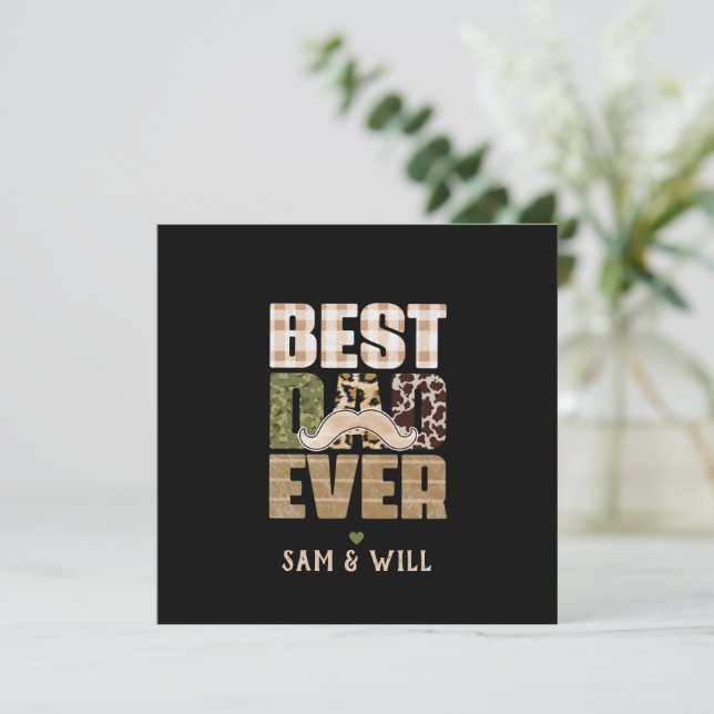 Best Dad Ever | Cute | Checkered Pattern (Standing Front)