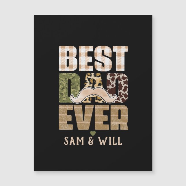 Best Dad Ever | Cute | Checkered Pattern (Front)