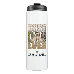 Best Dad Ever Cute Checkered Pattern Thermal Tumbler