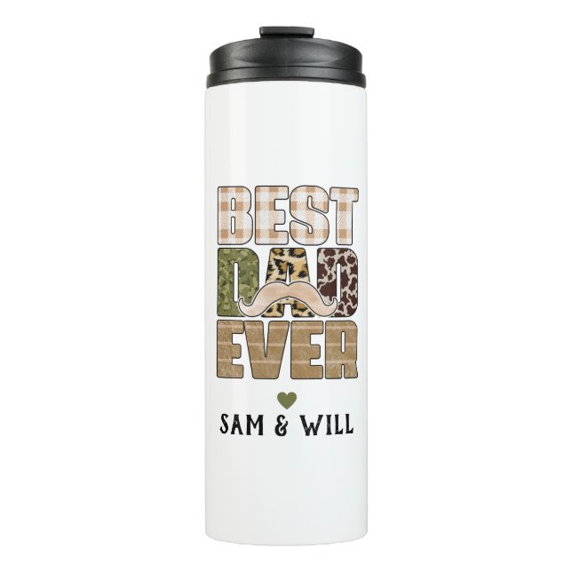 Best Dad Ever | Cute | Checkered Pattern Thermal Tumbler (Front)