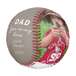Best Dad Ever Cute Custom Photo Personalized Baseball