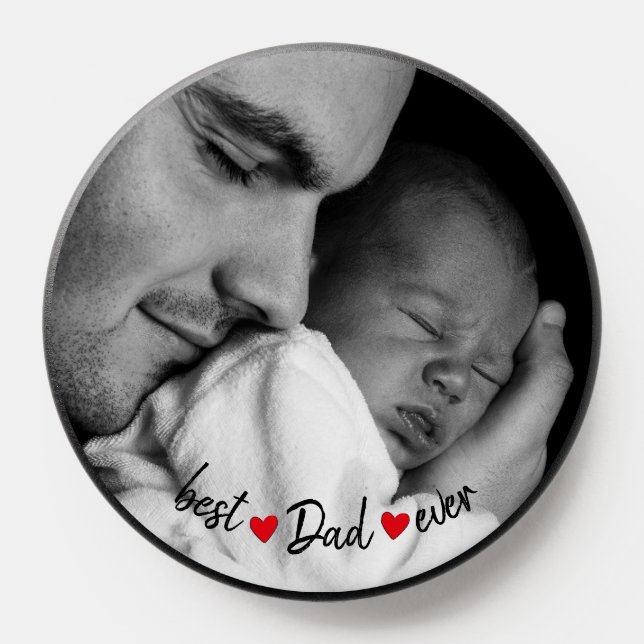 Best Dad Ever Cute Custom Photo  PopSocket (Popsocket)