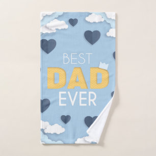 Best Dad Ever Cute Father's Day Hand Towel