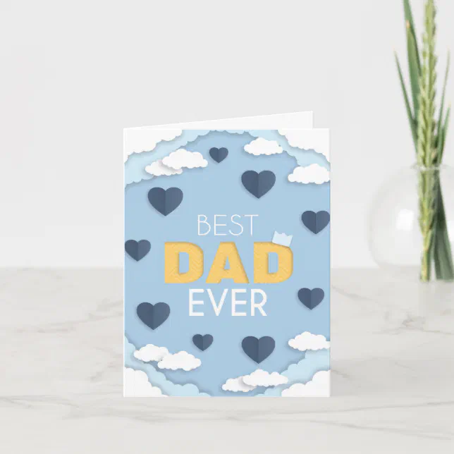 Best Dad Ever Cute Father's Day Note Card | Zazzle