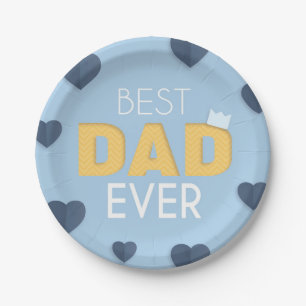 Best Dad Ever Cute Father's Day Paper Plates