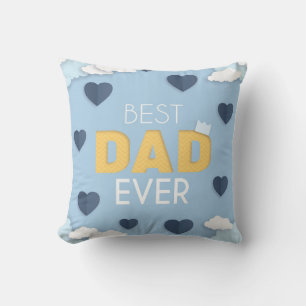 Best Dad Ever Cute Father's Day Poster Throw Pillow